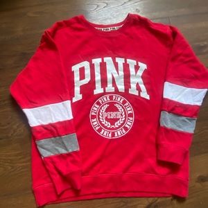 PINK Victoria's Secret Varsity Red Crewneck Sweatshirt Jumper size large